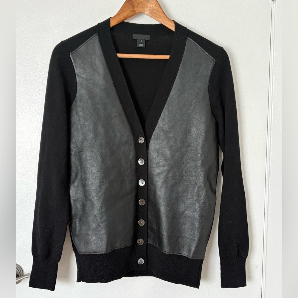 Leather/wool Cardigan S - Picture 4 of 11